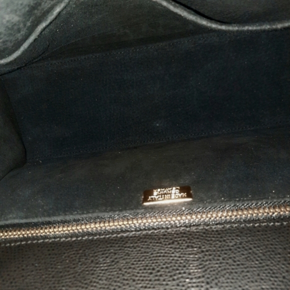 Vtg Black Epsom Leather Kelly Bag w/Clochette Lock Key & Strap GHW 32cm Italy - Picture 15 of 15